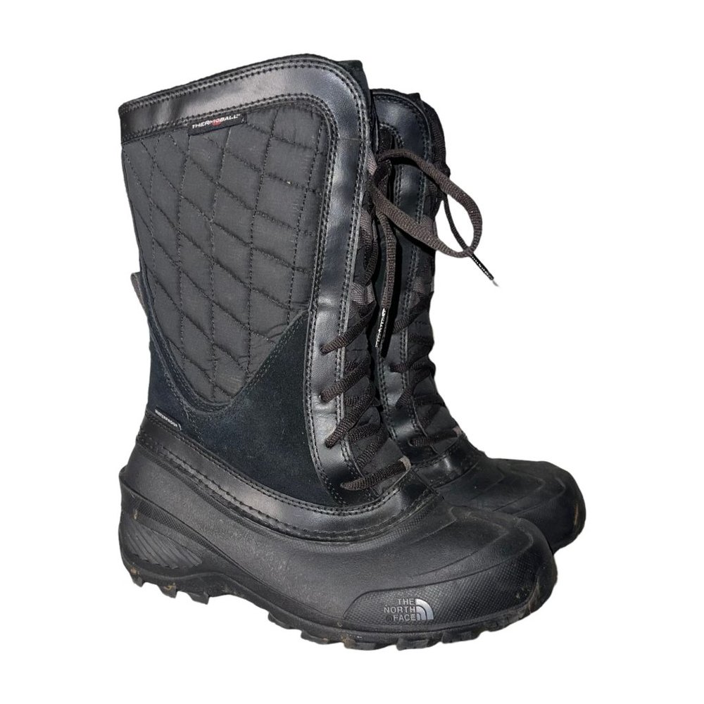The North Face Thermoball Waterproof Leather Snow Ski Sledding Boots Girl's 4 - Picture 1 of 10